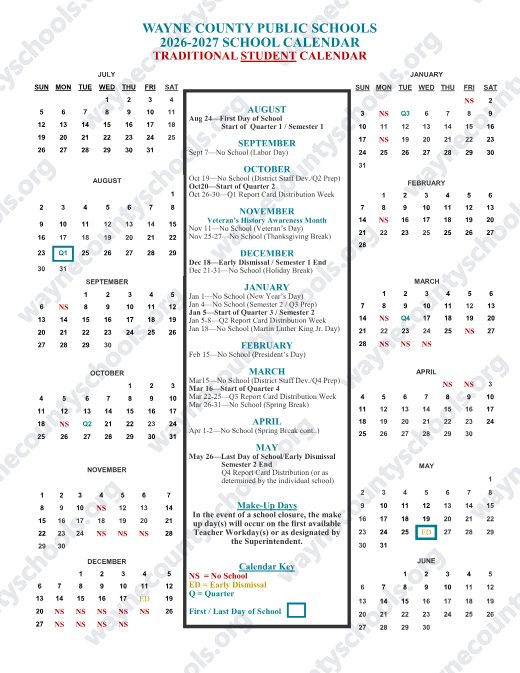 2026-2027 Calendar preview