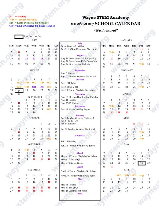 2026-2027 Calendar preview
