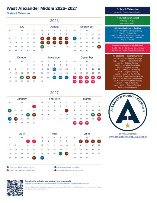 District Calendar preview