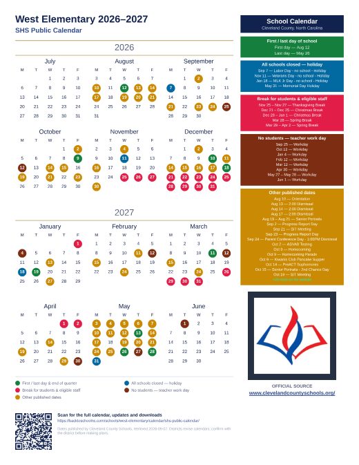 SHS Public Calendar preview