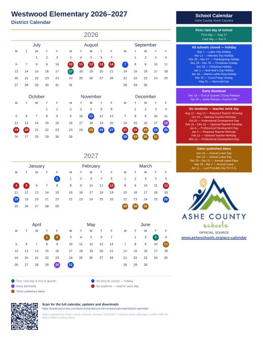 District Calendar preview