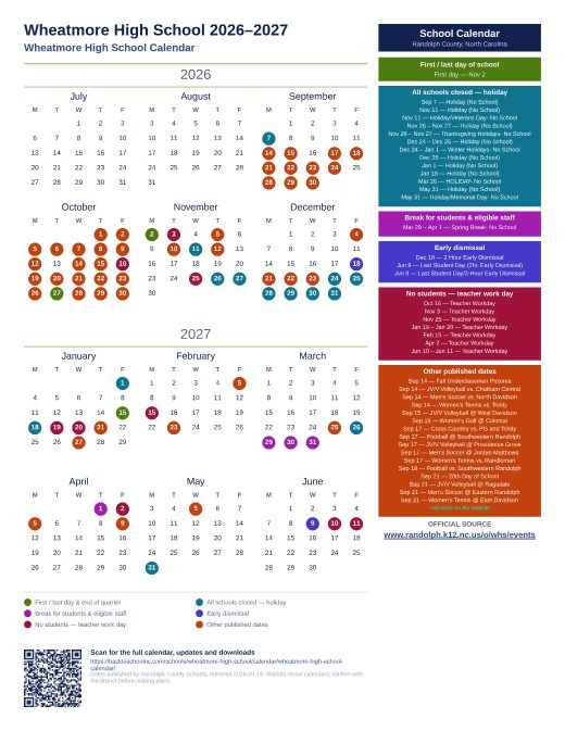 Wheatmore High School Calendar preview