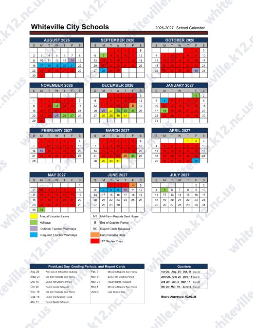 2026-2027 Calendar preview