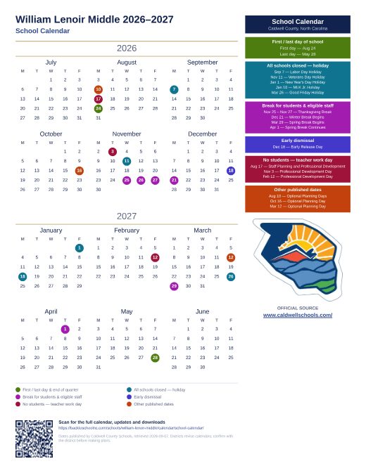 School Calendar preview