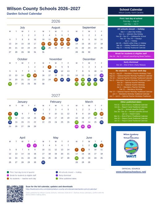 Darden School Calendar preview