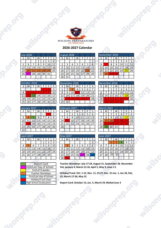 2026-2027 Calendar preview