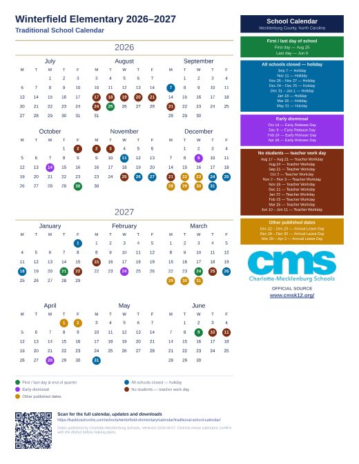 Traditional School Calendar preview