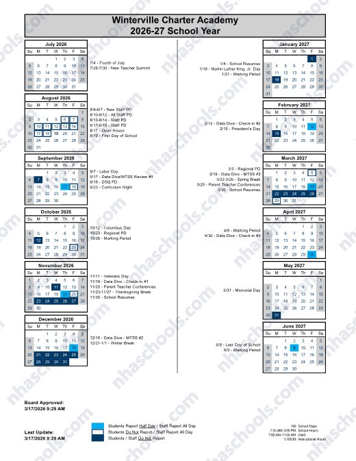 2026-2027 Calendar preview