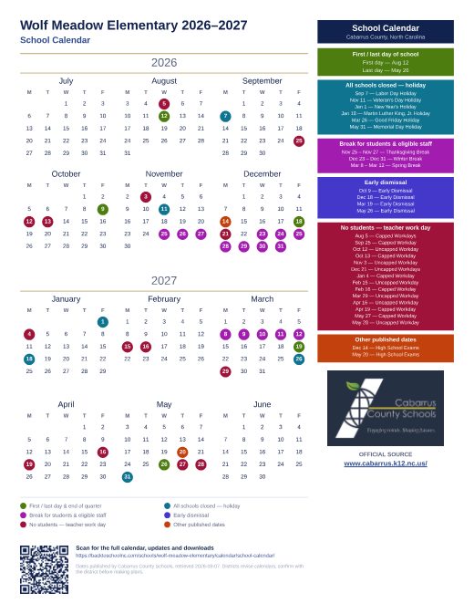 School Calendar preview