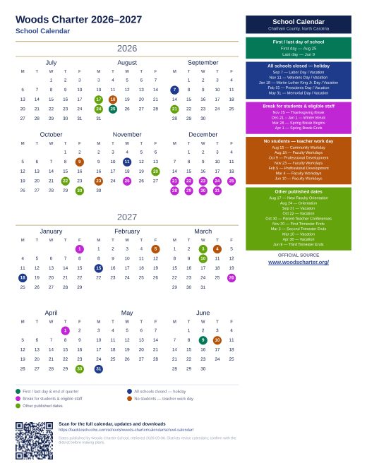 School Calendar preview