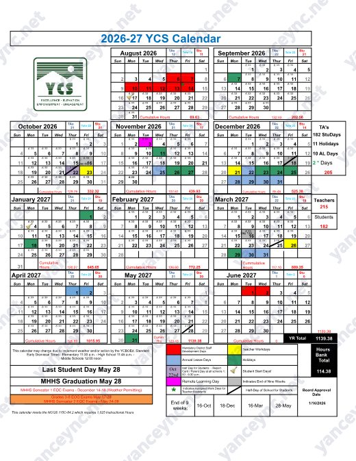 2026-2027 Calendar preview